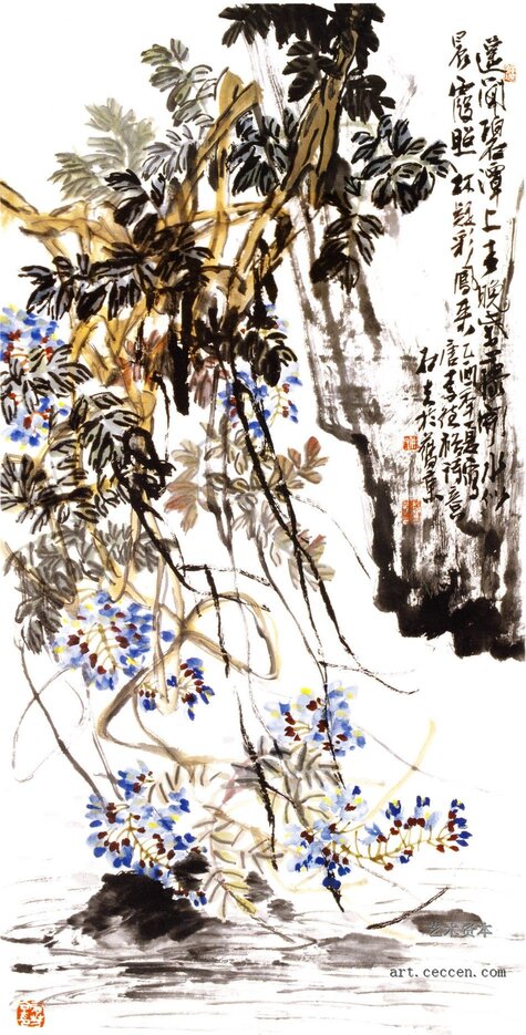 碧潭春水 136x68cm 纸本墨笔 2005年 郭石夫
